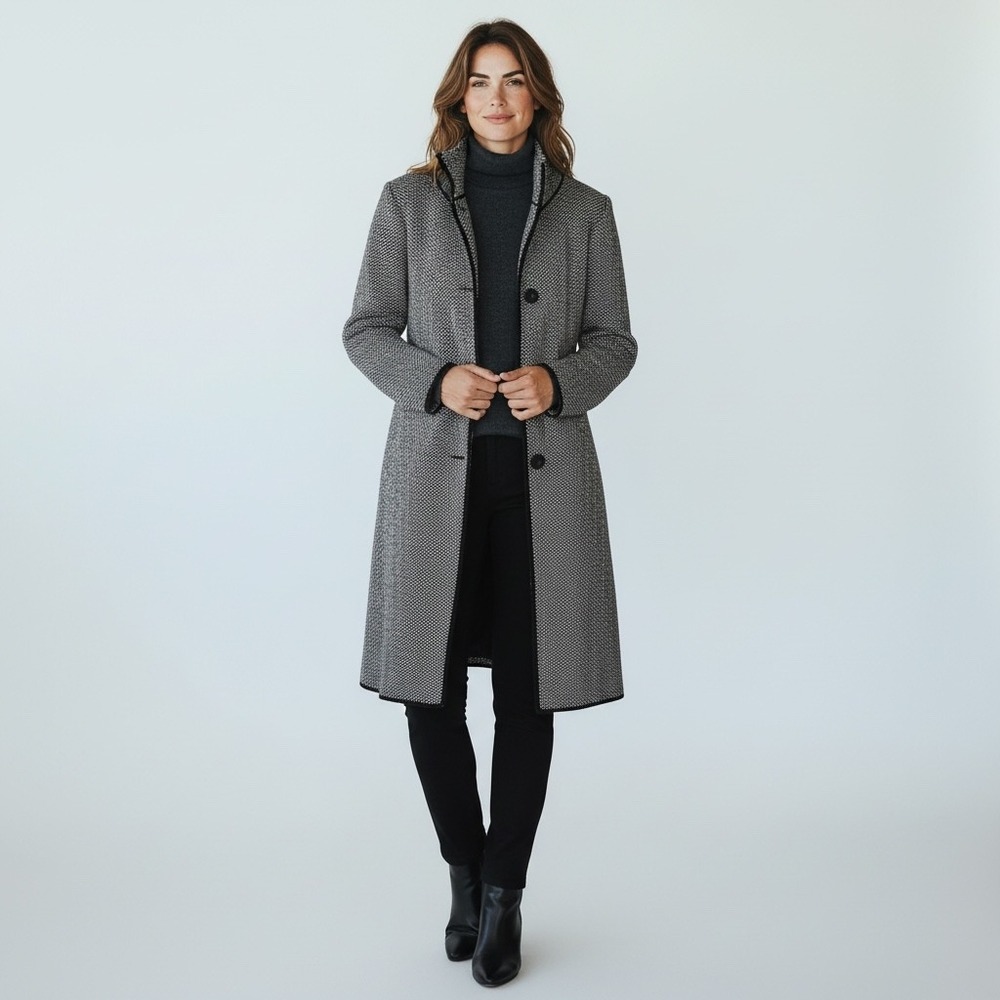 Cocogio Italy Wool Blend Cardigan Coat Size Small